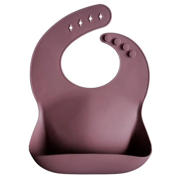 Mushie Silicone Baby Bib- Dusty Rose
