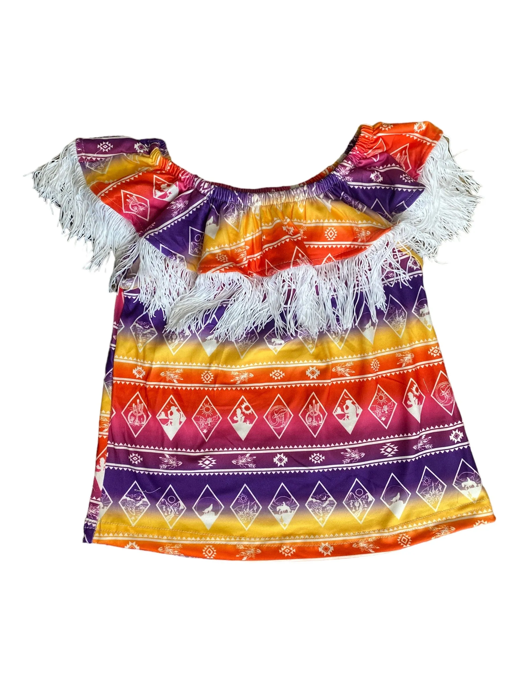 Neon Aztec w/t Fringe Shirt Toddler (2T-5T)