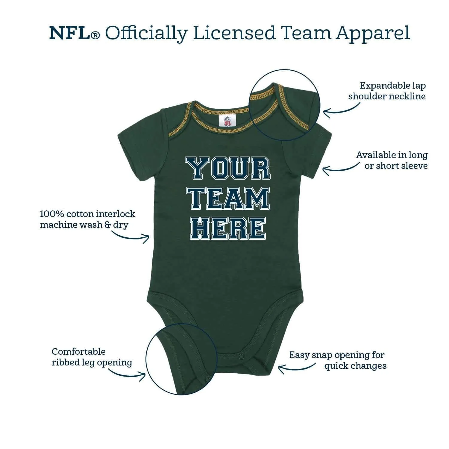 New Orleans Saints Baby Girls Long Sleeve Bodysuits
