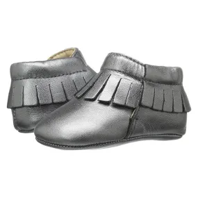 Old Soles Girls Fringed Boots - Rich Silver