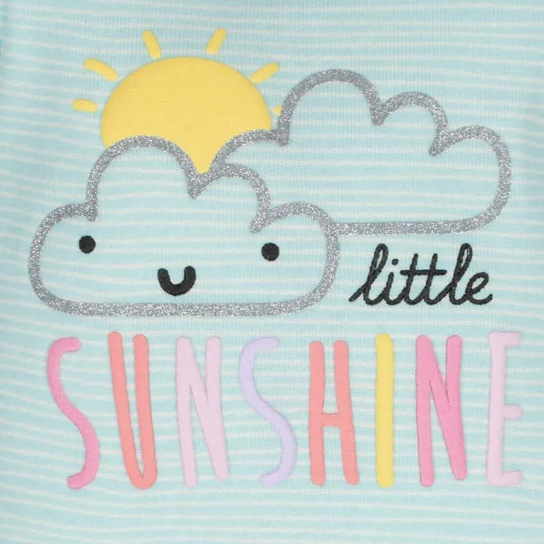 Organic 3-Pack Baby Girls Clouds Short Sleeve Onesies® Bodysuits