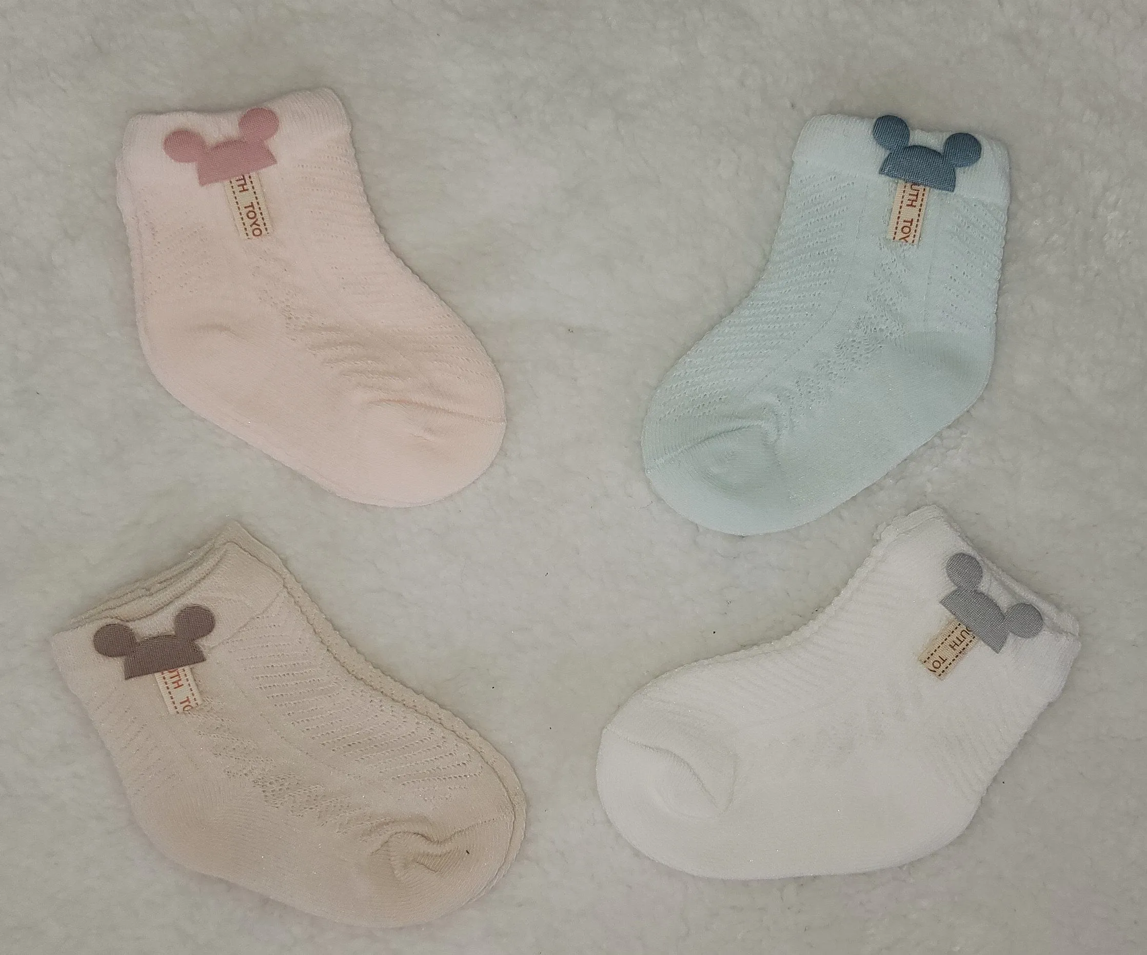 Organic Baby Mesh Breathable Children Socks, White/Pink/LightGreen/LightBlue/LightBrown, Newborn Socks, Baby Shower Gifts, Newborn Gifts
