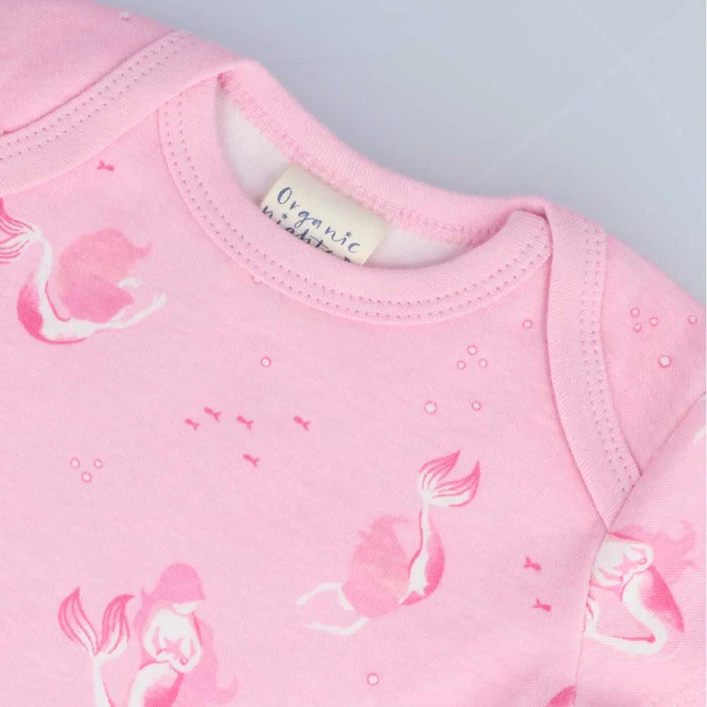 Organic Cotton Summer Baby Onesie - Mermaids Pink