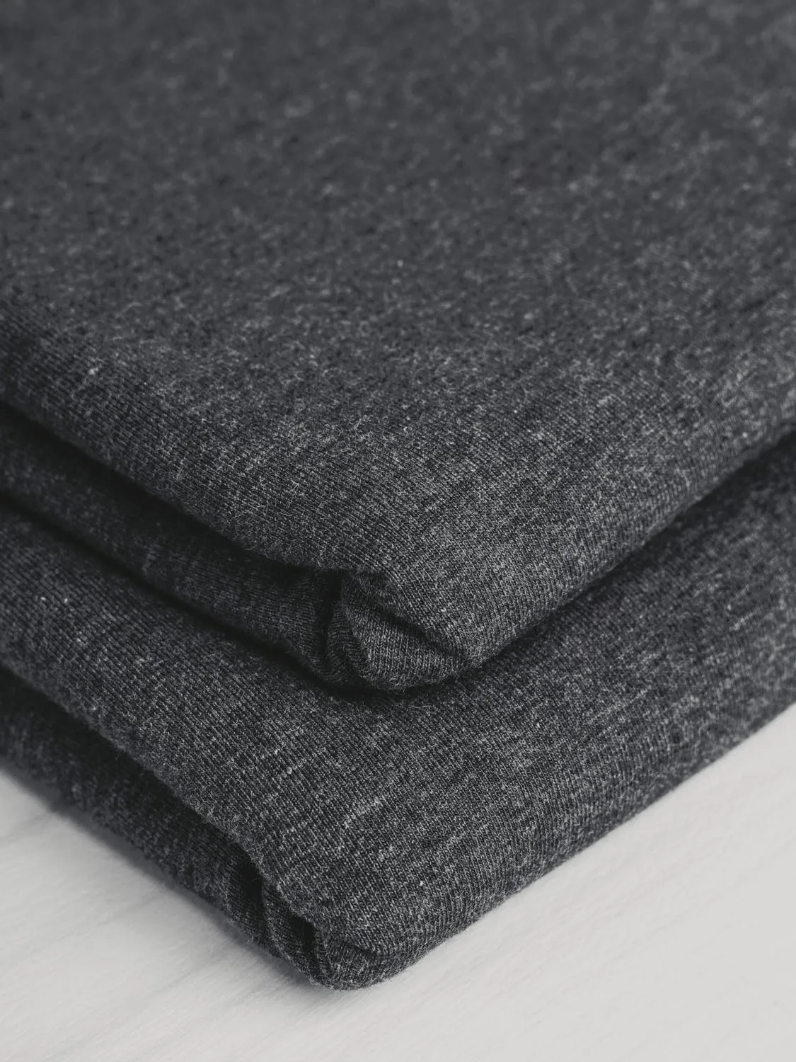 Organic Cotton   Tencel Stretch Knit Jersey - Charcoal - Swatch