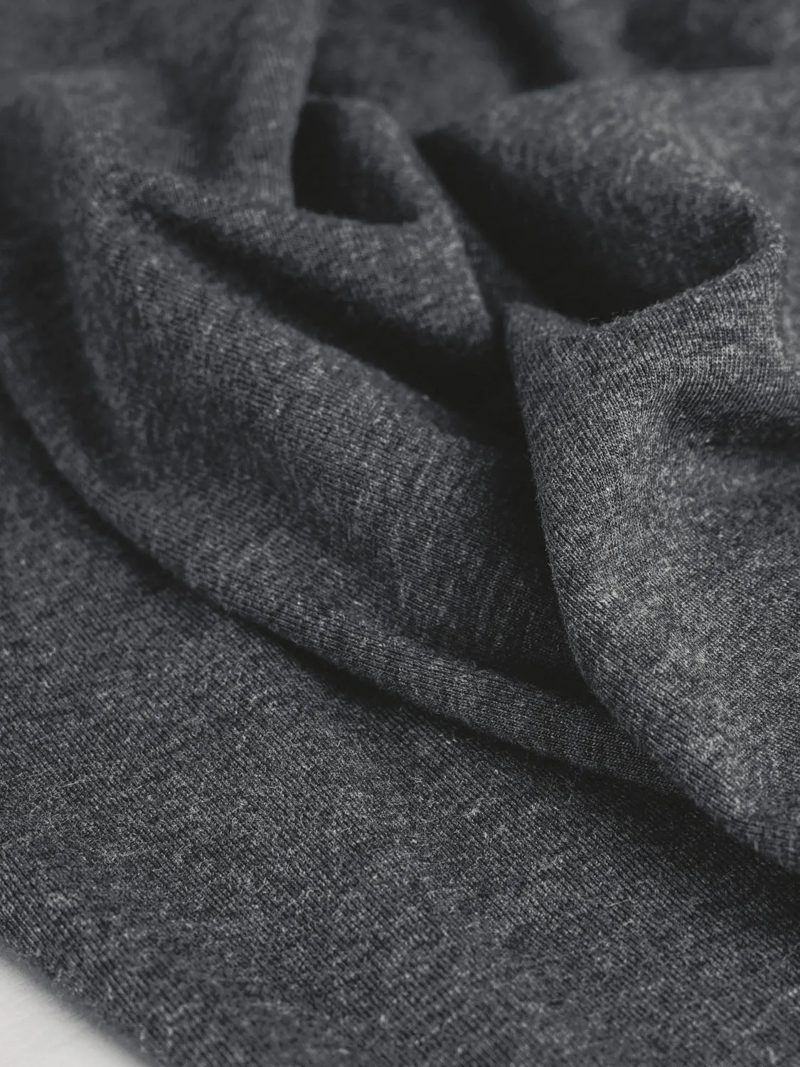 Organic Cotton   Tencel Stretch Knit Jersey - Charcoal - Swatch