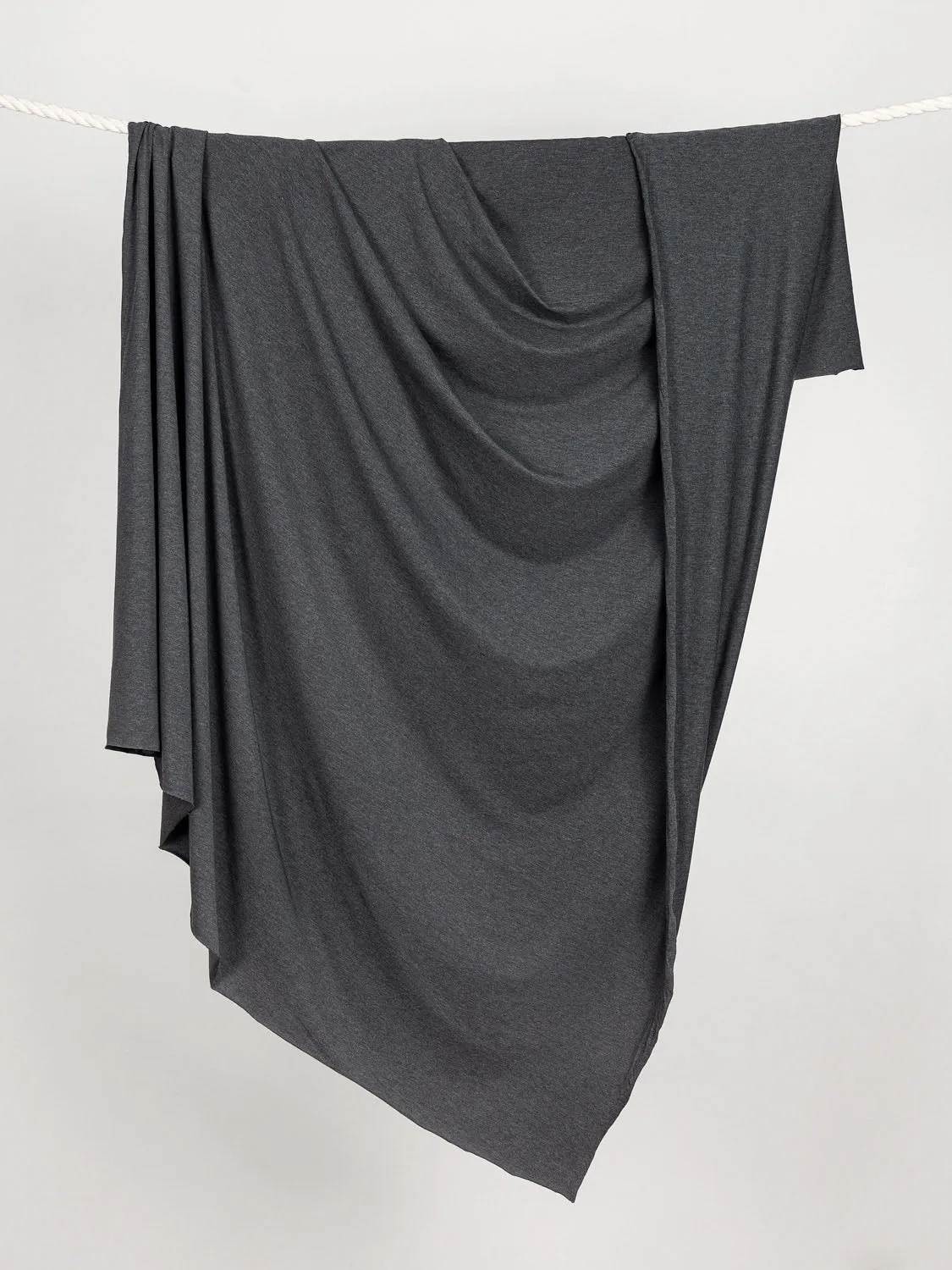 Organic Cotton   Tencel Stretch Knit Jersey - Charcoal - Swatch