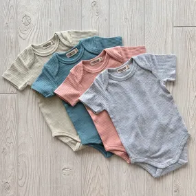 Ribbed Short Sleeve Bodysuit