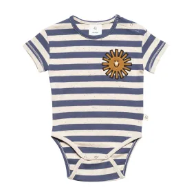 Romper Blue Cabbage White