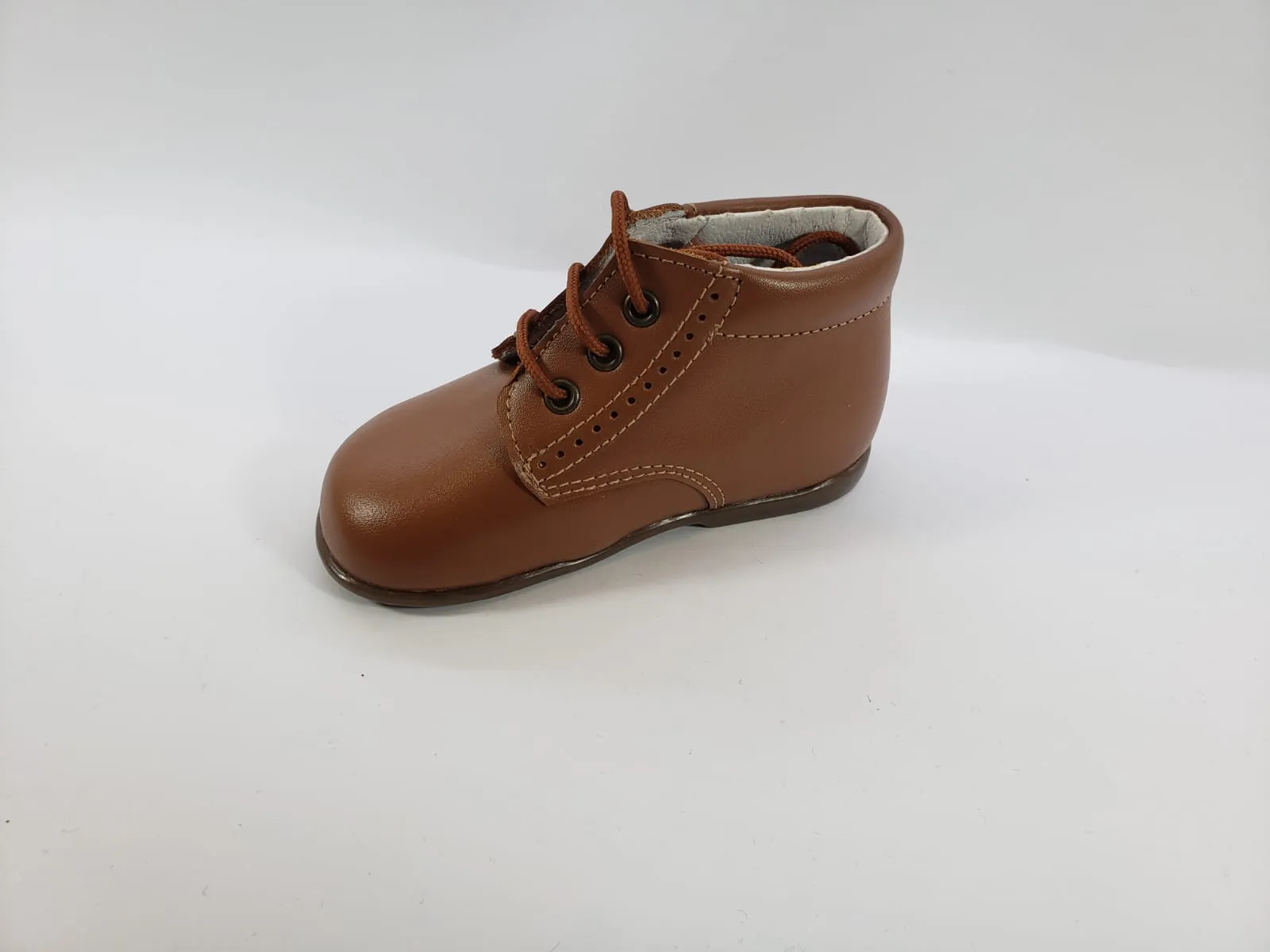 Shawn & Jeffery Tan Roble Leather Baby Bootie