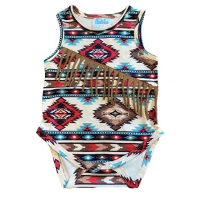 Shea Baby Baby Girls' Aztec Fringe Onesie