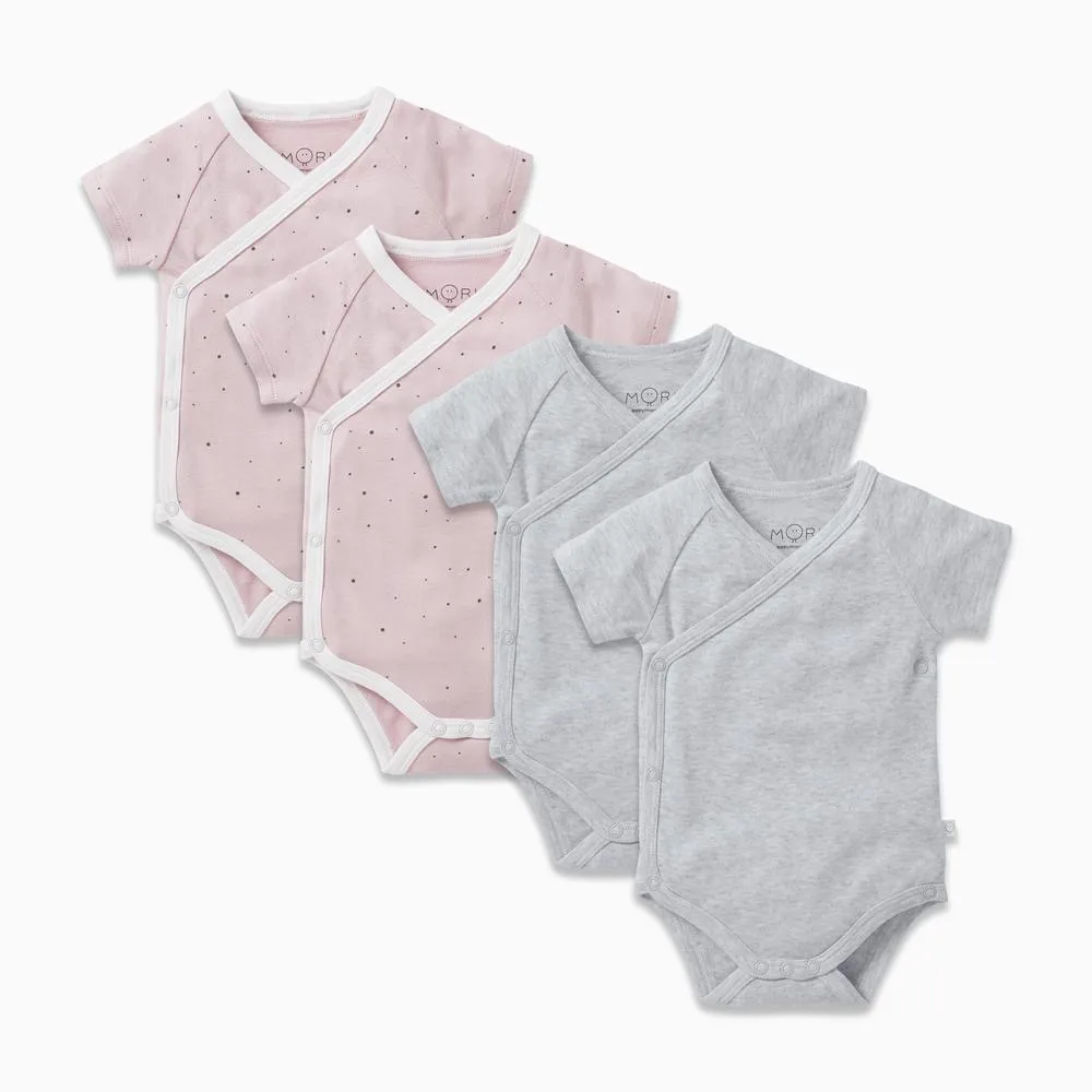 Short Sleeve Kimono Bodysuit 4 Pack