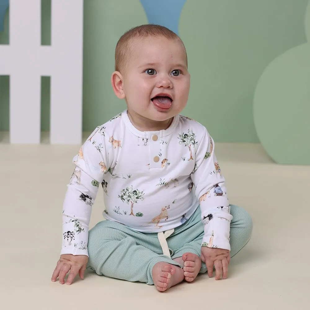 Snuggle Hunny - Organic Long Sleeve Bodysuit | Dog Park