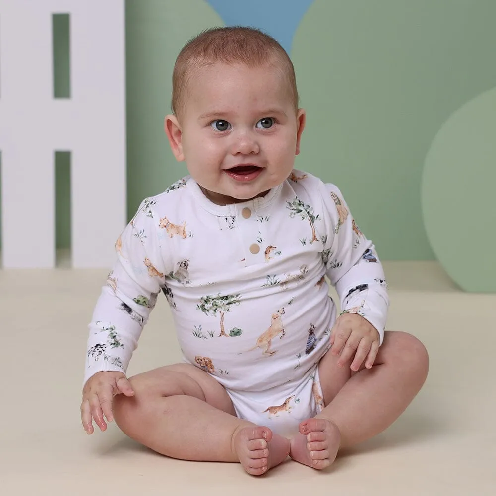 Snuggle Hunny - Organic Long Sleeve Bodysuit | Dog Park