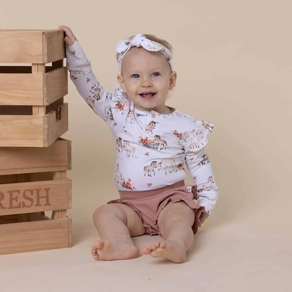 Snuggle Hunny - Organic Long Sleeve Bodysuit - Pony Pals