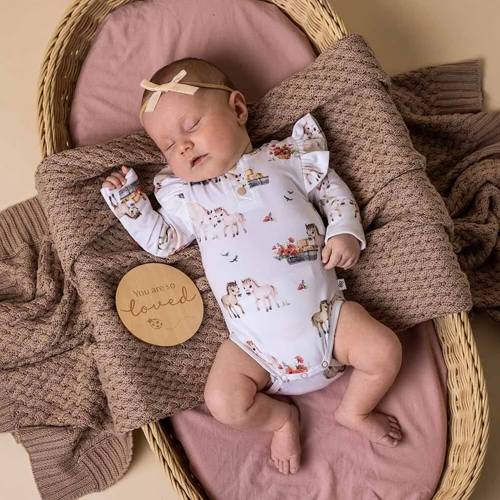 Snuggle Hunny - Organic Long Sleeve Bodysuit - Pony Pals