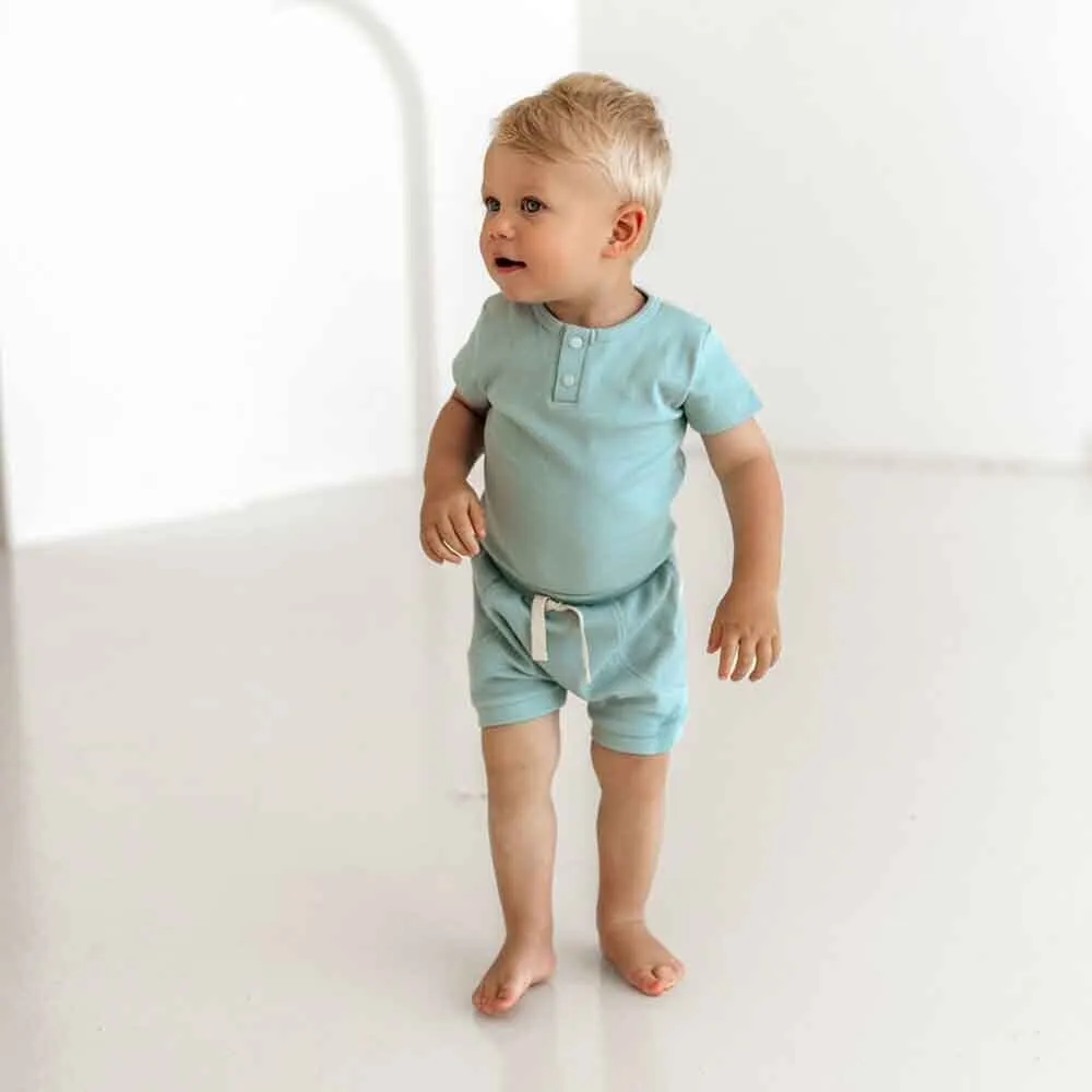 Snuggle Hunny - Organic Short Sleeve Bodysuit - Sage