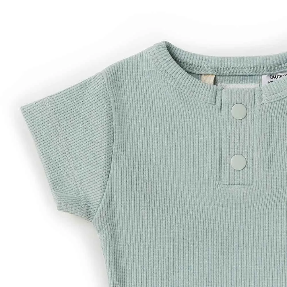 Snuggle Hunny - Organic Short Sleeve Bodysuit - Sage