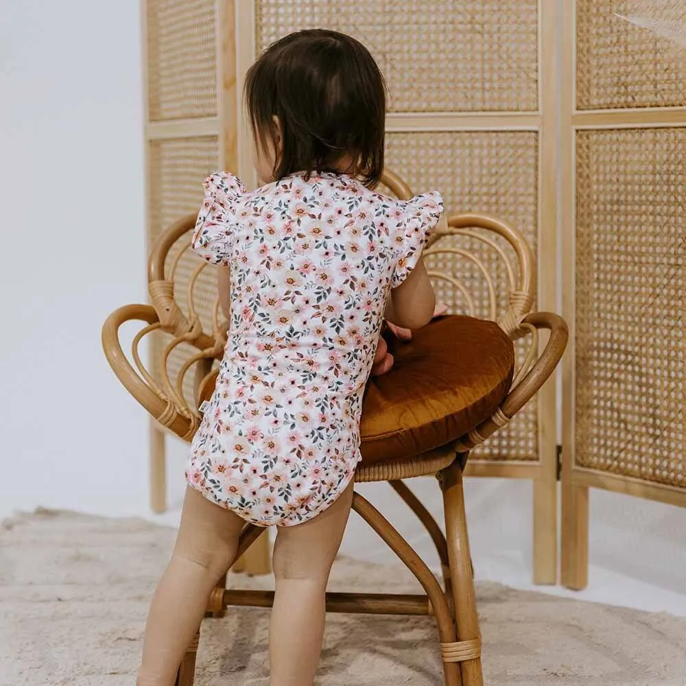 Snuggle Hunny - Organic Short Sleeve Bodysuit - Spring Floral