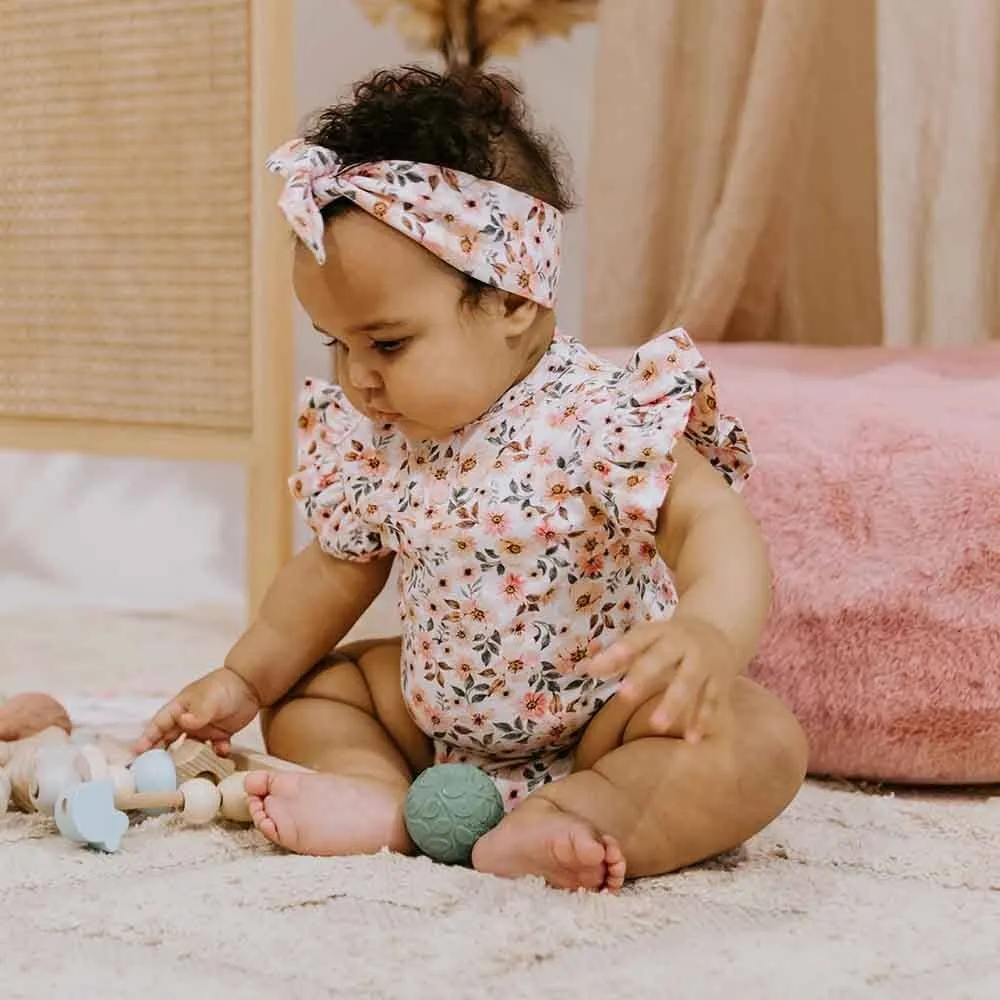Snuggle Hunny - Organic Short Sleeve Bodysuit - Spring Floral