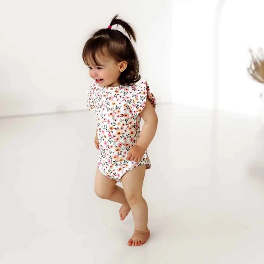 Snuggle Hunny - Organic Short Sleeve Bodysuit - Spring Floral