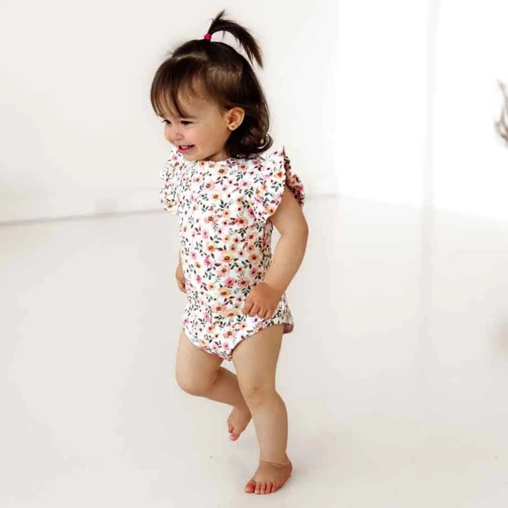 Snuggle Hunny - Organic Short Sleeve Bodysuit - Spring Floral
