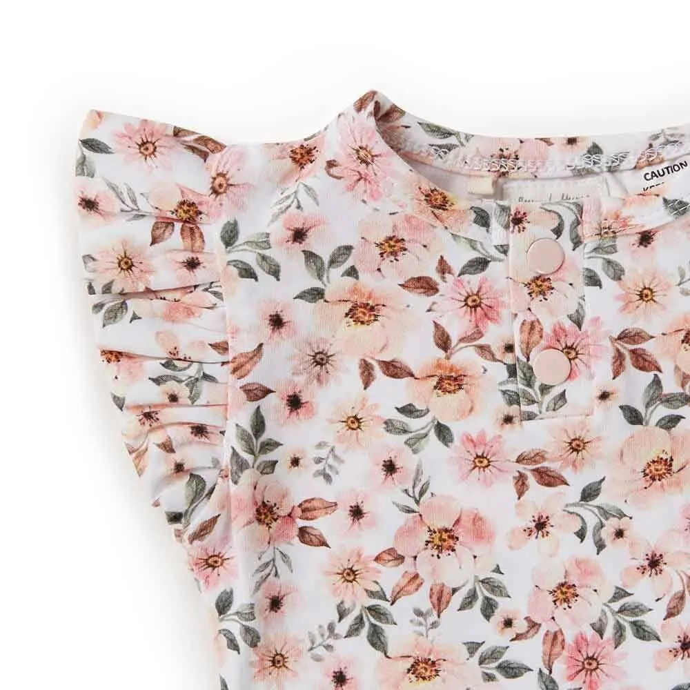 Snuggle Hunny - Organic Short Sleeve Bodysuit - Spring Floral