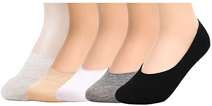 Sockstheway Womens Anti-Slip  Socks, Low Cut Liner Socks, Medium, Set, 5 Pairs