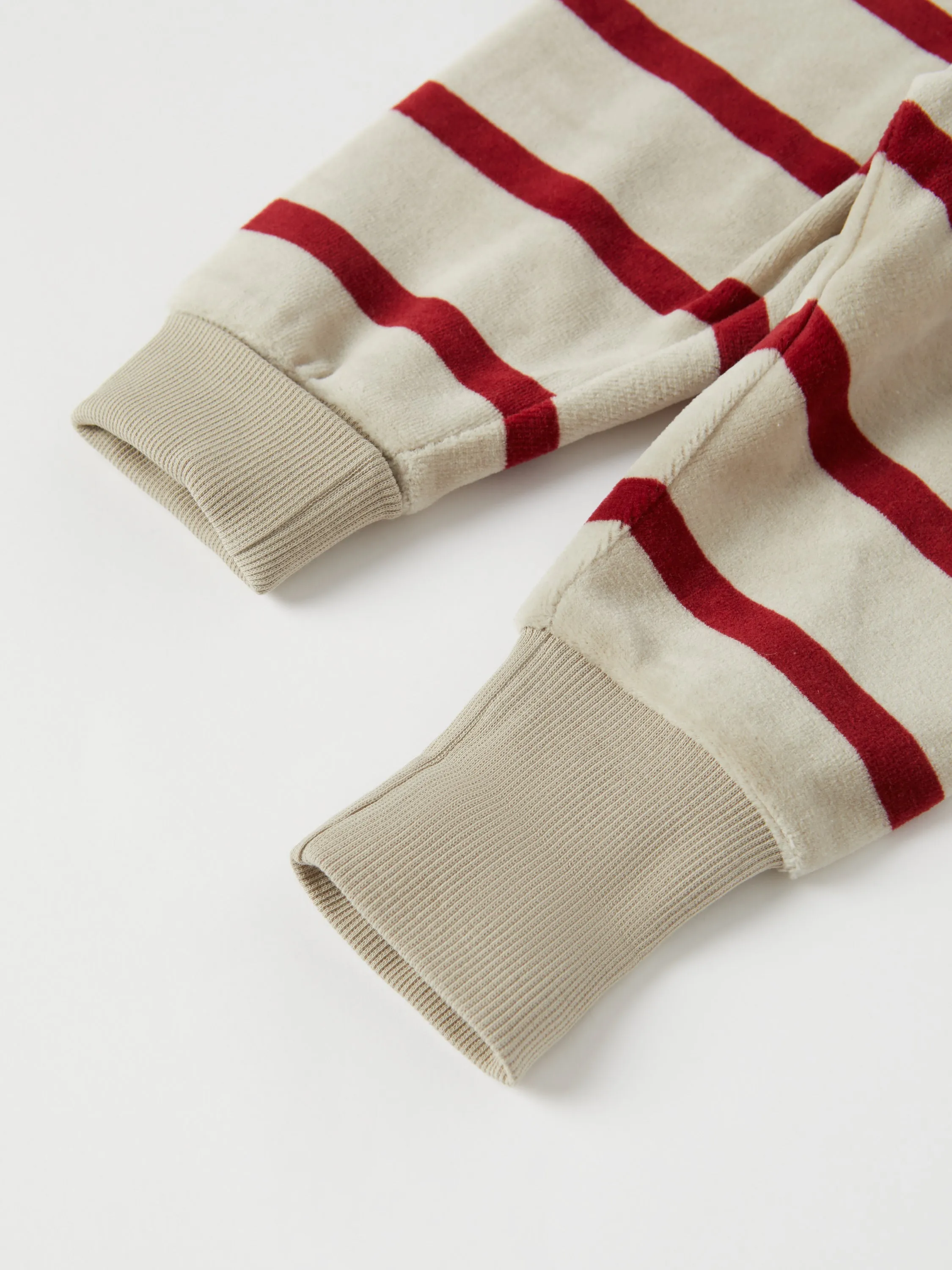 Striped Velour Baby Trousers