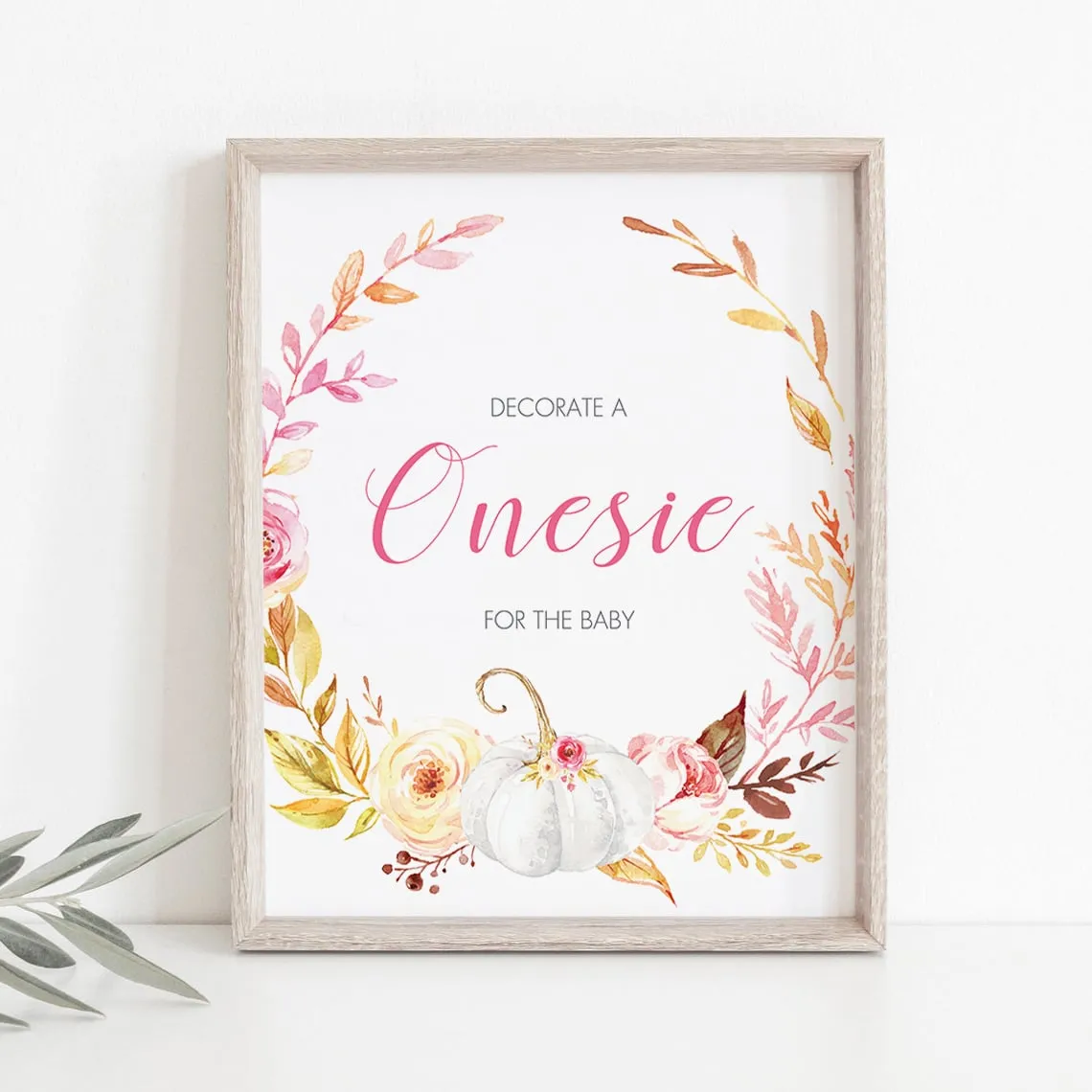 Sweet Pumpkin Baby Shower Onesie Decorating Station Sign