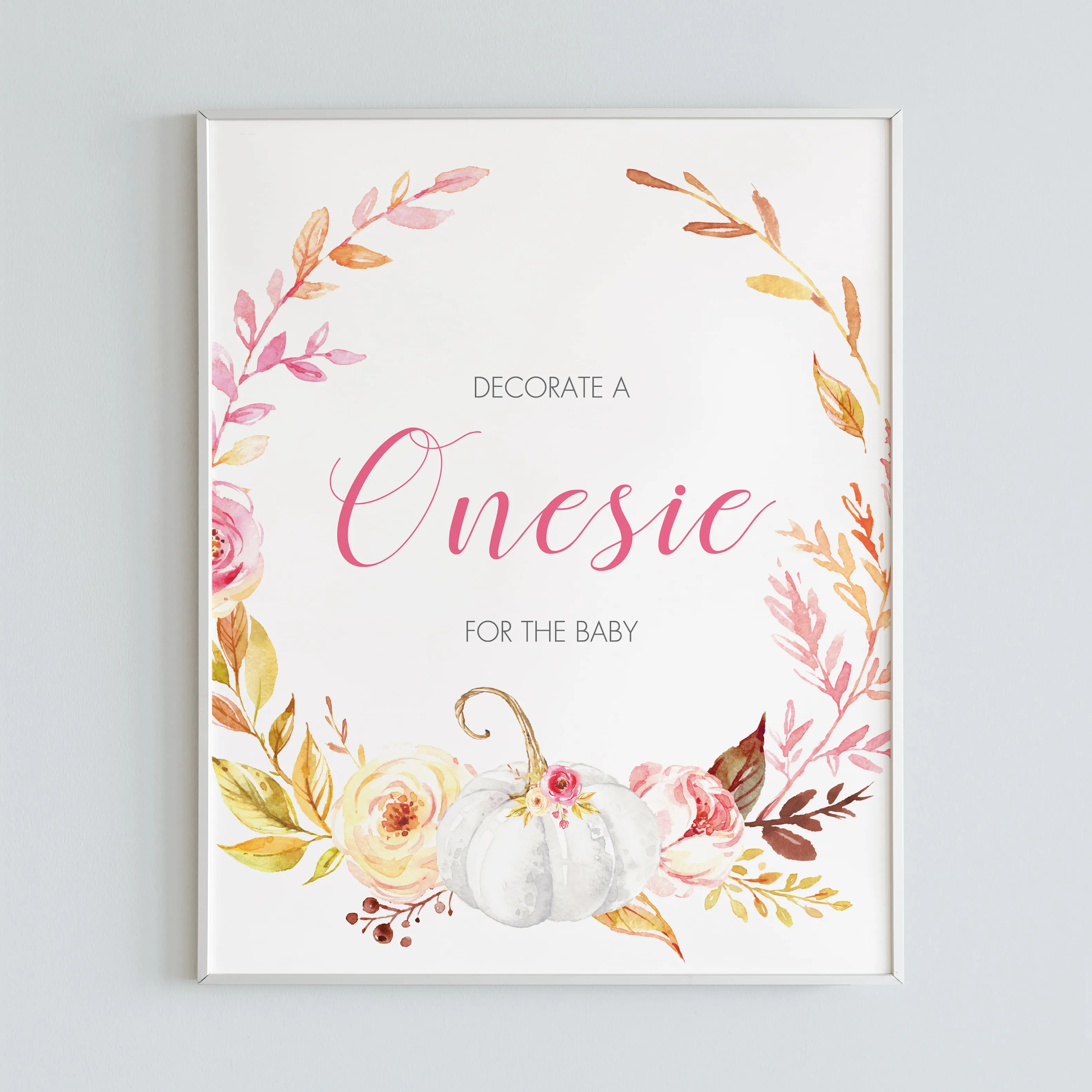 Sweet Pumpkin Baby Shower Onesie Decorating Station Sign