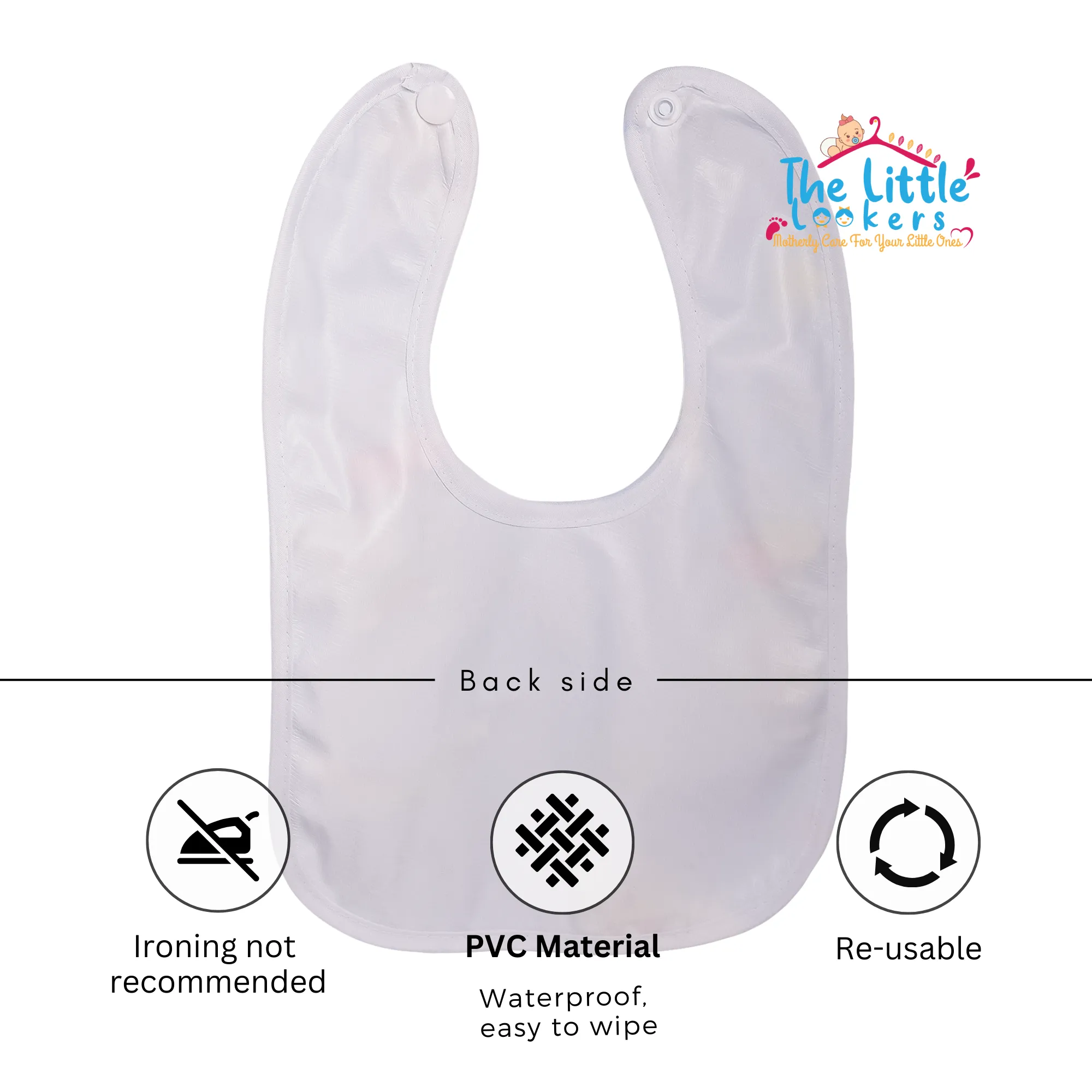 THE LITTLE LOOKERS® Baby Button Bibs/Apron Cute Overall Print with Tich Button| Soft Cotton Fabric with PVC on Back/Quick Absorption & Fast Drying for Babies/Newborns/ Infants