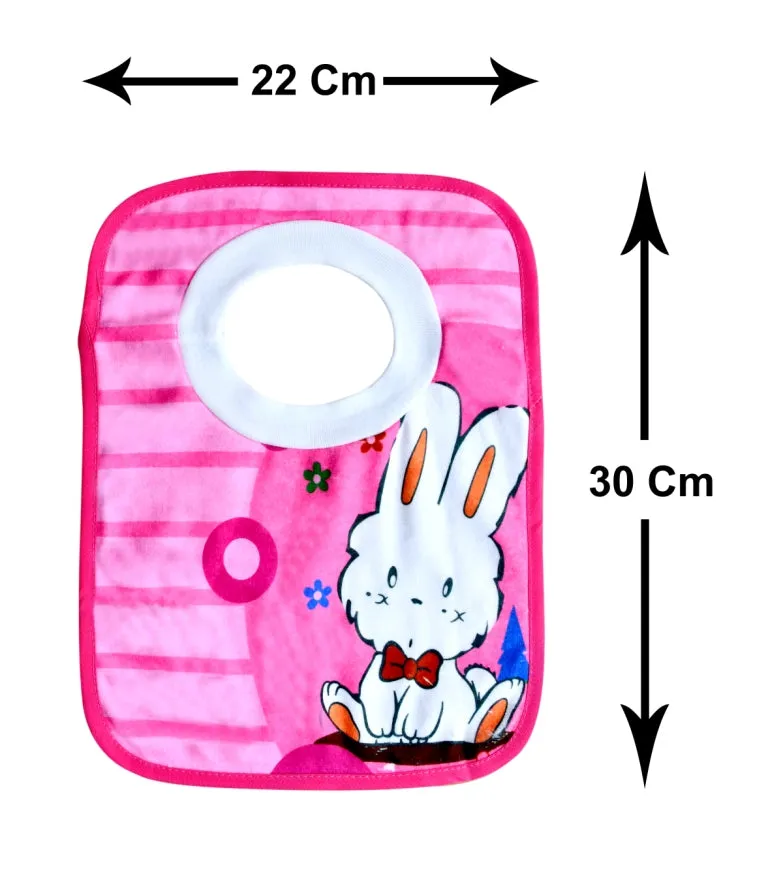 THE LITTLE LOOKERS Soft Terry Cotton Baby Bibs with Comfortable Round Neck for Bottle Feeding & Breast Feeding | Double Layered Skins for Quick Absorption