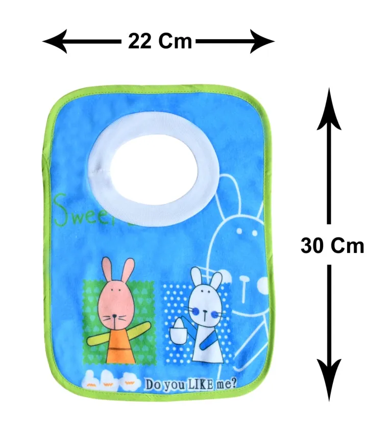 THE LITTLE LOOKERS Soft Terry Cotton Baby Bibs with Comfortable Round Neck for Bottle Feeding & Breast Feeding | Double Layered Skins for Quick Absorption