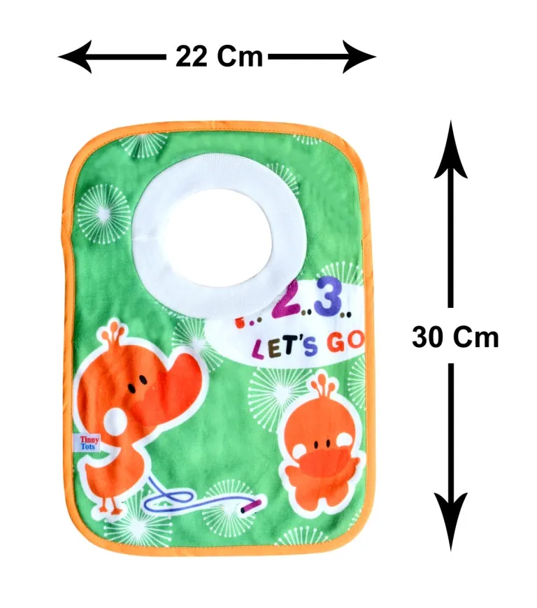 THE LITTLE LOOKERS Soft Terry Cotton Baby Bibs with Comfortable Round Neck for Bottle Feeding & Breast Feeding | Double Layered Skins for Quick Absorption