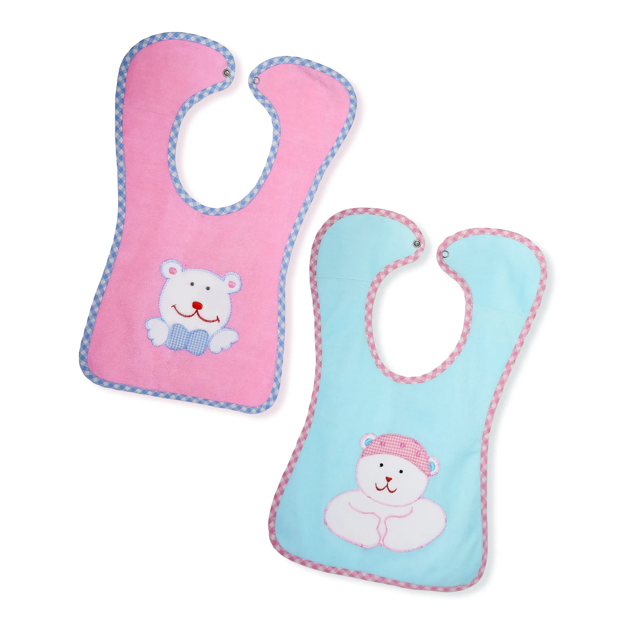THE LITTLE LOOKERS Terry Cotton Double Layered Baby Bibs/Burp Cloth/Saliva Towel with Comfortable Tich Button Neck for Feeding Babies/Infants/Toddlers
