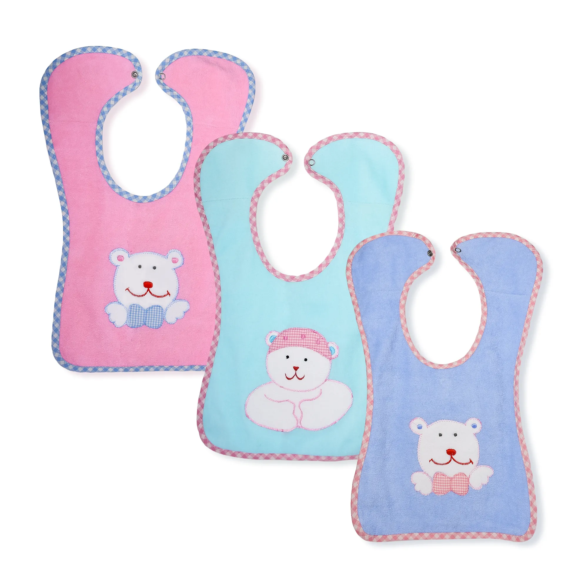 THE LITTLE LOOKERS Terry Cotton Double Layered Baby Bibs/Burp Cloth/Saliva Towel with Comfortable Tich Button Neck for Feeding Babies/Infants/Toddlers