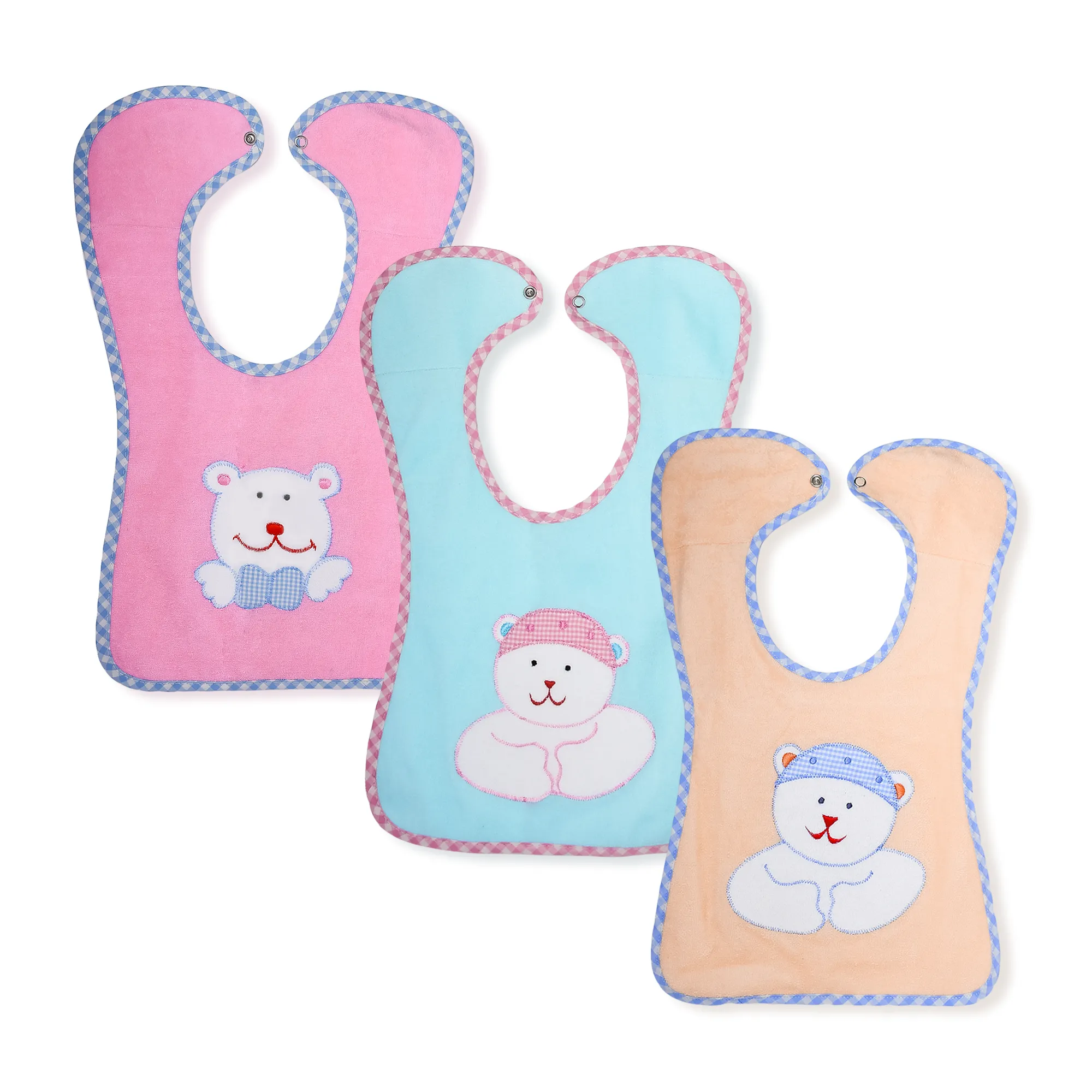 THE LITTLE LOOKERS Terry Cotton Double Layered Baby Bibs/Burp Cloth/Saliva Towel with Comfortable Tich Button Neck for Feeding Babies/Infants/Toddlers