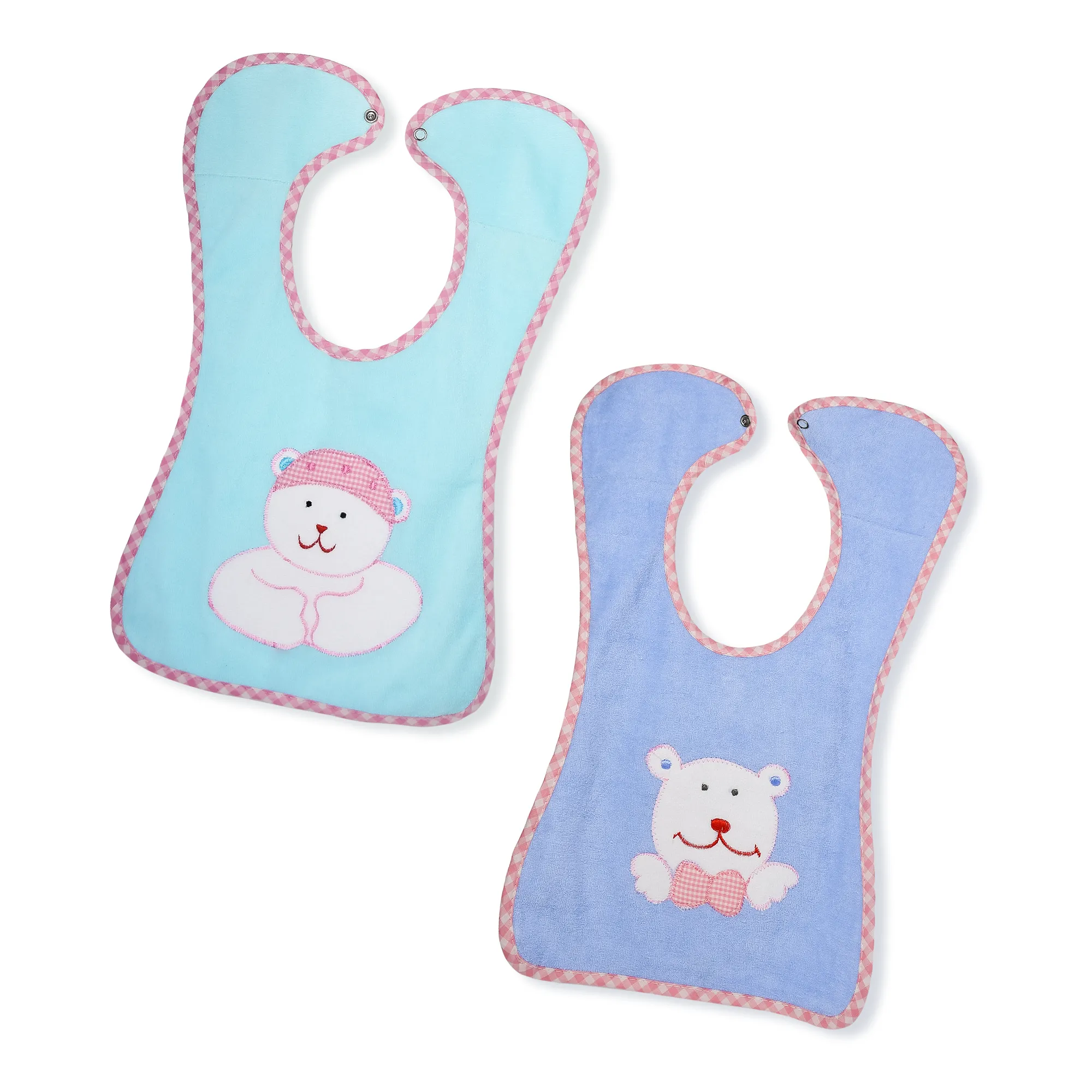 THE LITTLE LOOKERS Terry Cotton Double Layered Baby Bibs/Burp Cloth/Saliva Towel with Comfortable Tich Button Neck for Feeding Babies/Infants/Toddlers