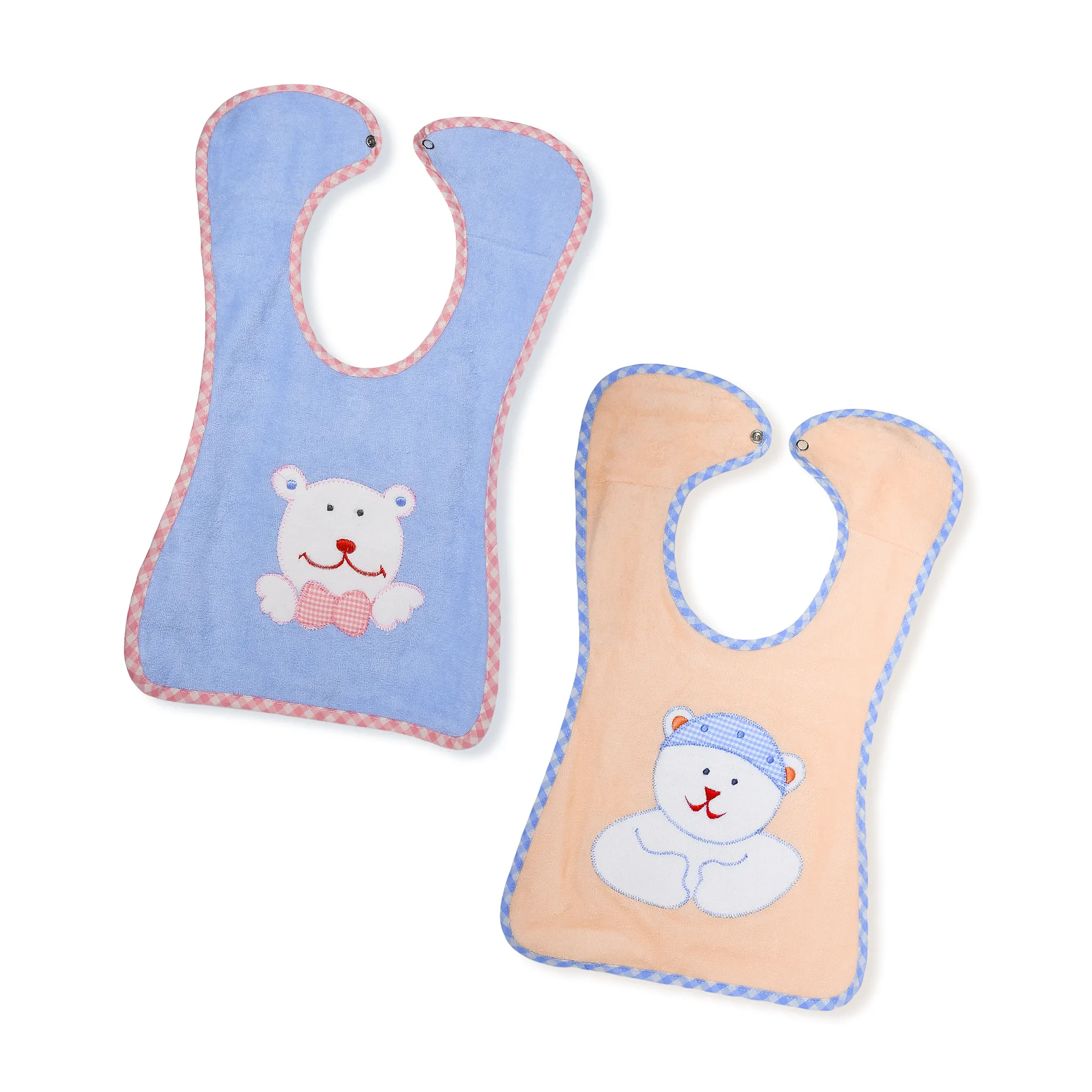 THE LITTLE LOOKERS Terry Cotton Double Layered Baby Bibs/Burp Cloth/Saliva Towel with Comfortable Tich Button Neck for Feeding Babies/Infants/Toddlers