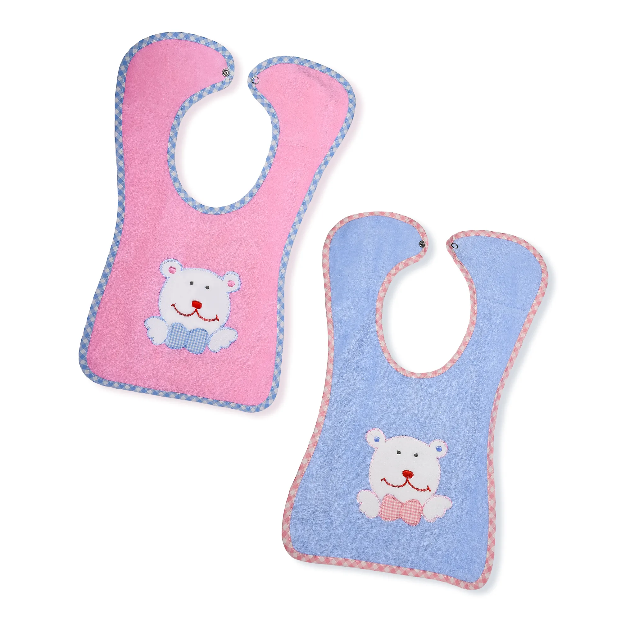 THE LITTLE LOOKERS Terry Cotton Double Layered Baby Bibs/Burp Cloth/Saliva Towel with Comfortable Tich Button Neck for Feeding Babies/Infants/Toddlers
