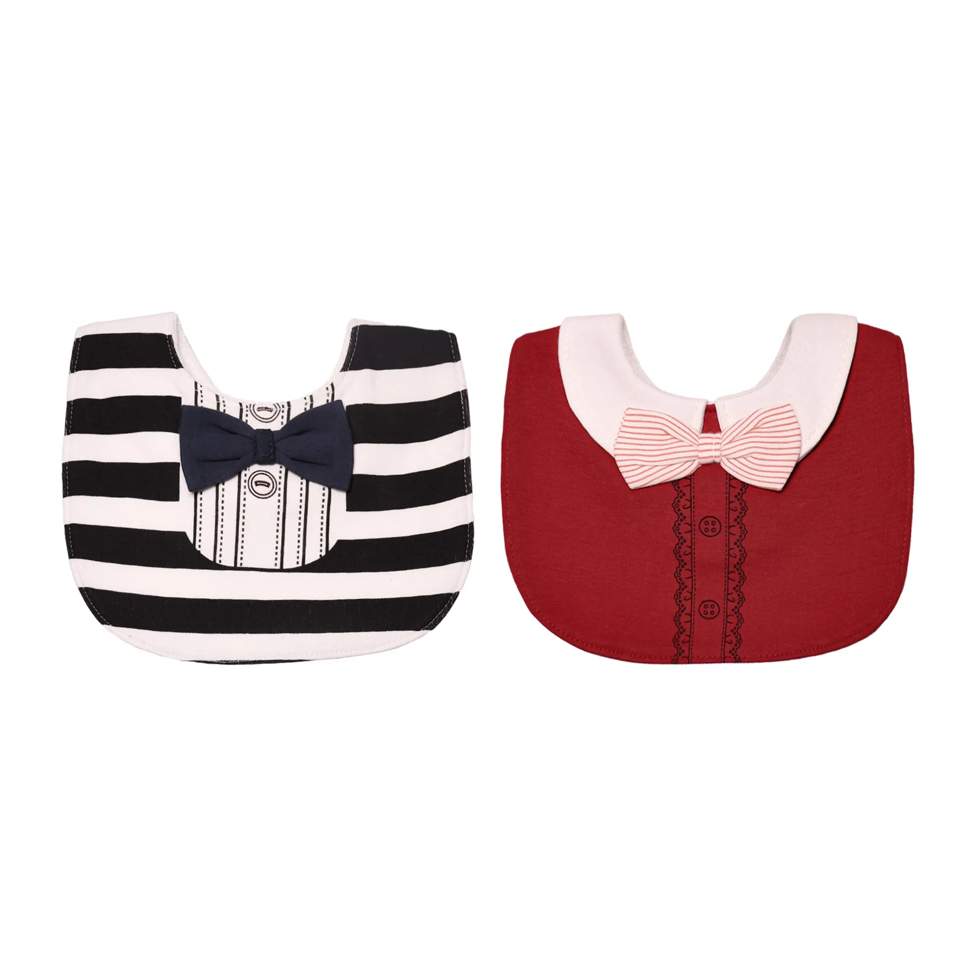 THE LITTLE LOOKERS Unisex Cotton Baby Bibs with Bow Tie for Infants/ Toddlers (3-24 Months)