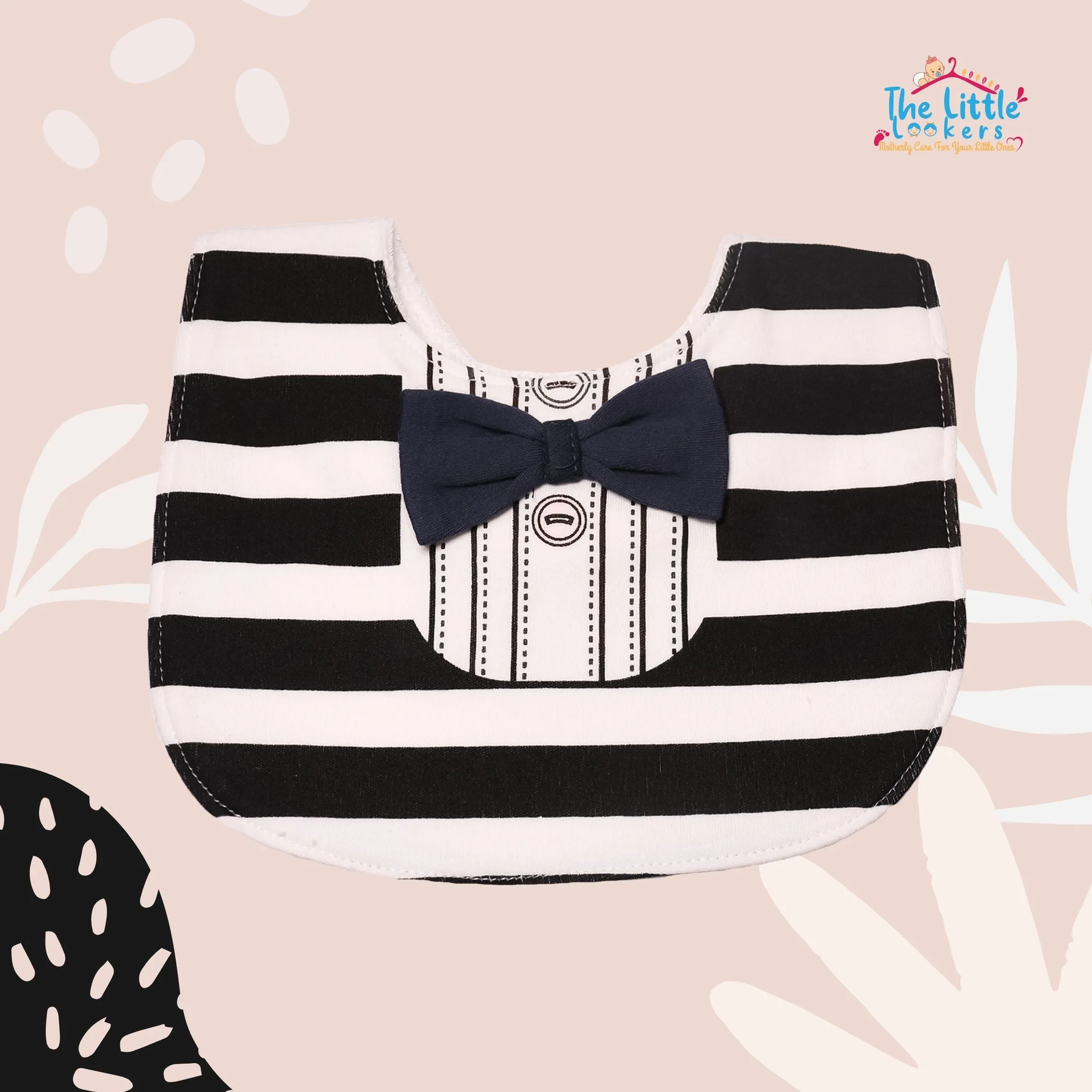 THE LITTLE LOOKERS Unisex Cotton Baby Bibs with Bow Tie for Infants/ Toddlers (3-24 Months)