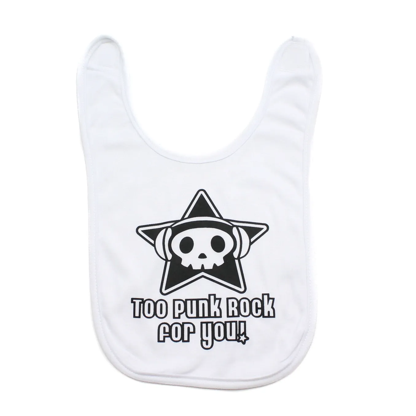 Too Punk Rock For You Skull Unisex Newborn Baby Soft Cotton Bib