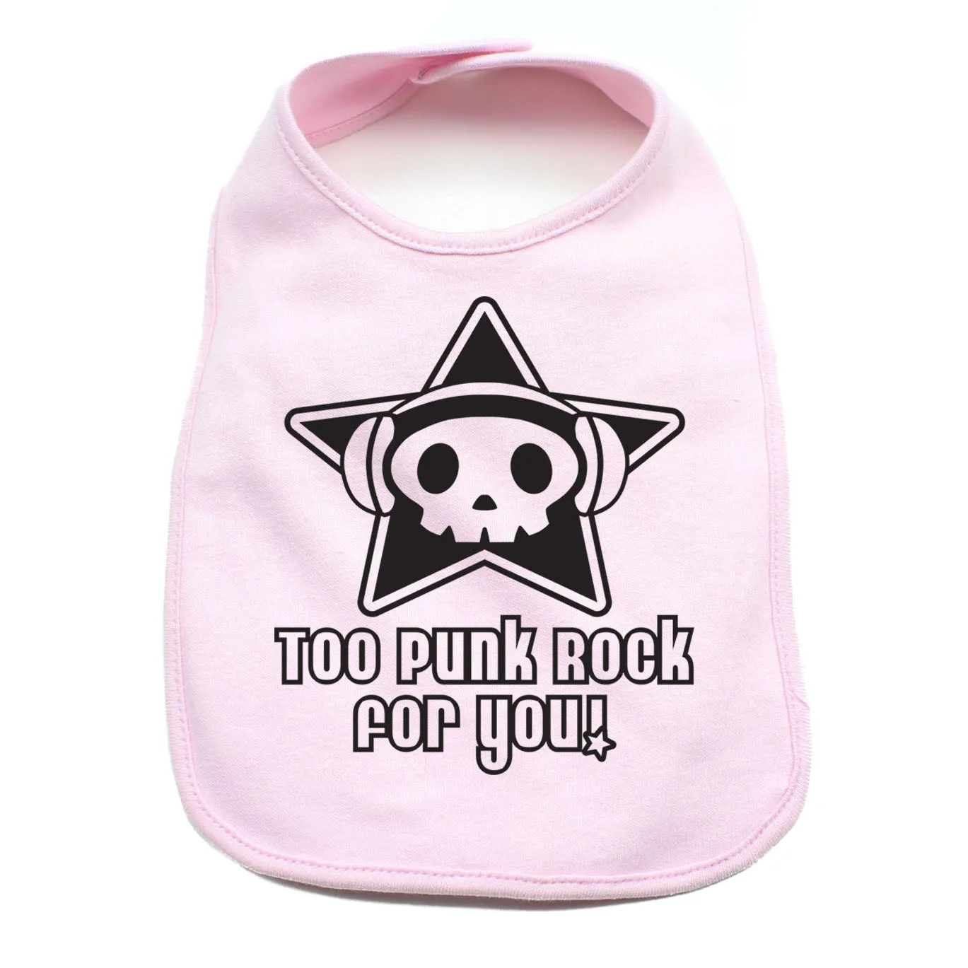 Too Punk Rock For You Skull Unisex Newborn Baby Soft Cotton Bib