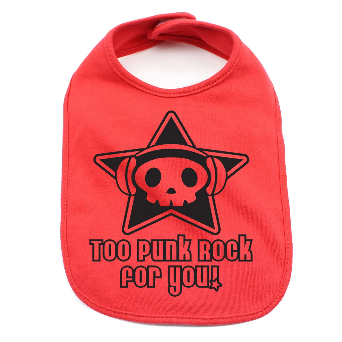 Too Punk Rock For You Skull Unisex Newborn Baby Soft Cotton Bib