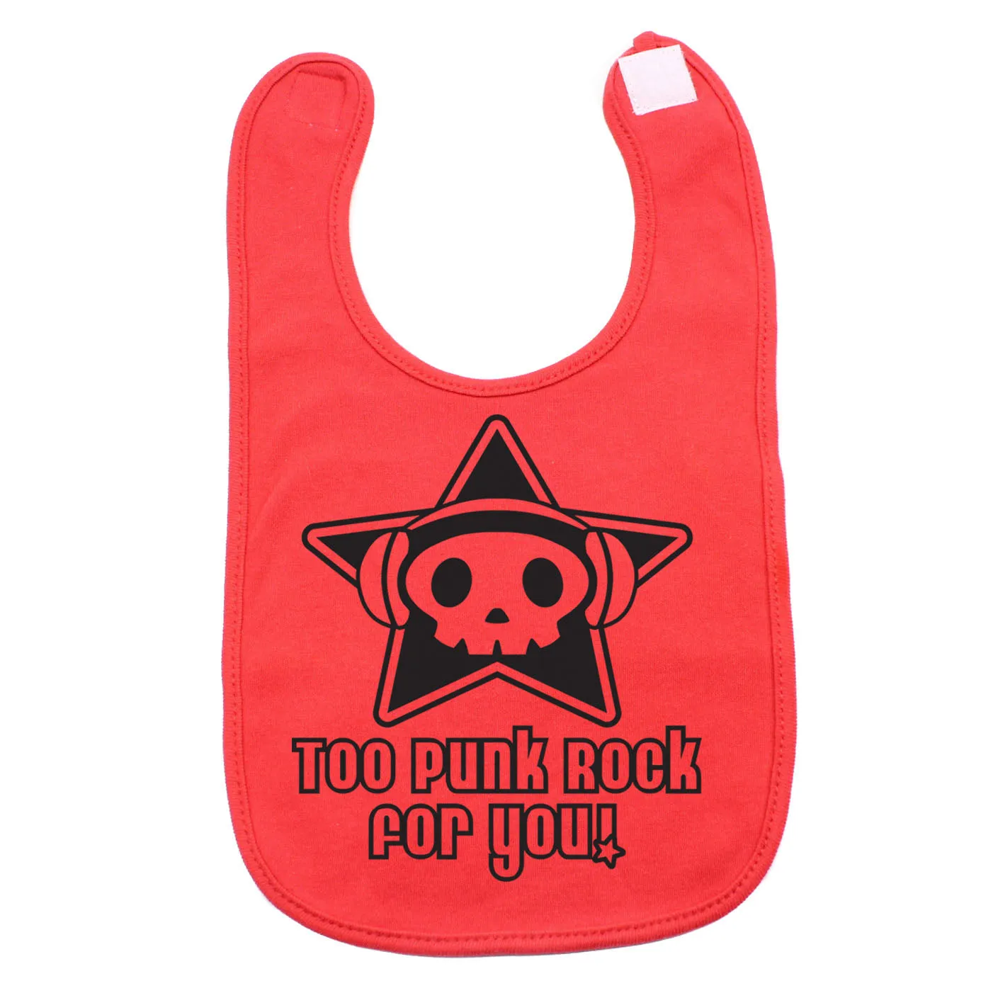 Too Punk Rock For You Skull Unisex Newborn Baby Soft Cotton Bib
