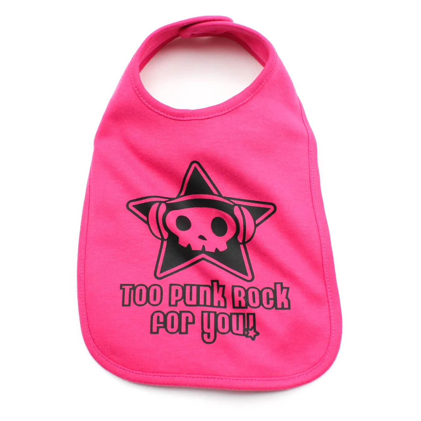 Too Punk Rock For You Skull Unisex Newborn Baby Soft Cotton Bib