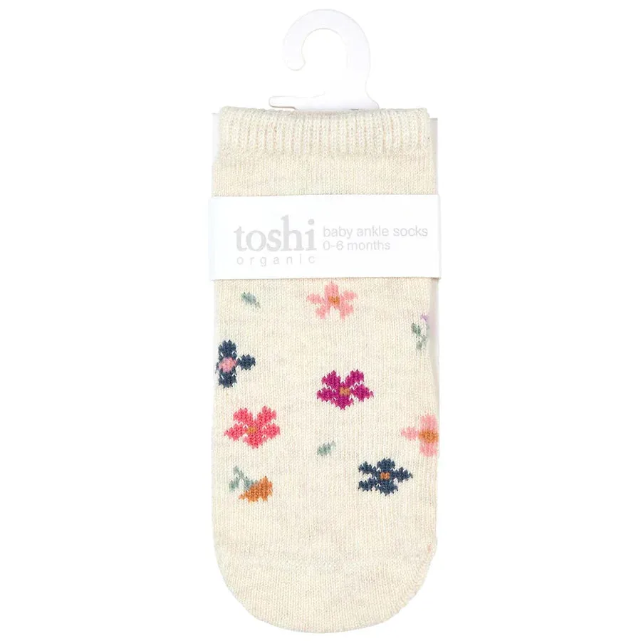Toshi Organic Ankle Jacquard Socks - Wild Flowers