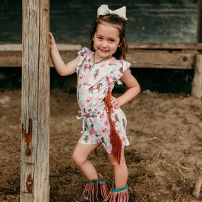 Turq Cowgirl w/t Fringe Shirt (2T-5T)