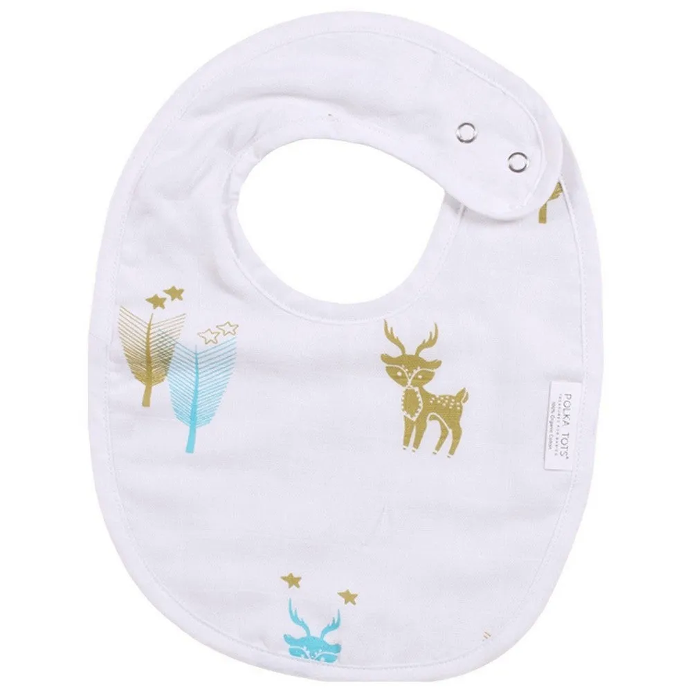 White Multi Printed Muslin Bibs-Pack of 3